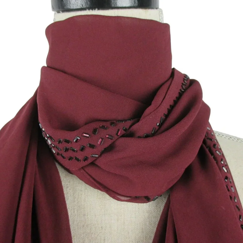 White House Black Market Wrap Scarf Sheer Embellished NEW $89 Romantic Feminine